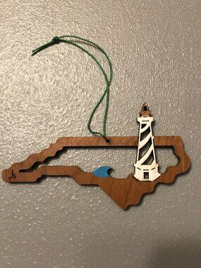 Lighthouse Wall Hangings Wooden State Red Green Christmas Tree Ornaments